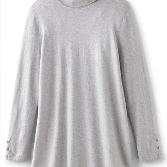 Soft Surroundings Deidre Light Gray Turtleneck Sweater Pullover Sz L - Picture 4 of 10
